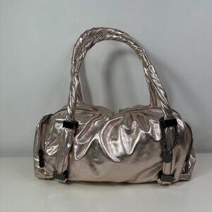 Botkier for Target Pink Gold Leather Shoulder Bag Double Handles Zip